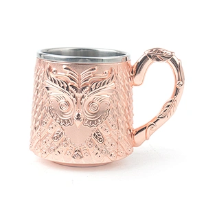 Stainless steel owl pattern bar tool tea cup wine glass