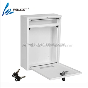 Small Size Wall Mounted Mailbox Lockable with Retrieval Door & Newspaper Roll Stainless Steel