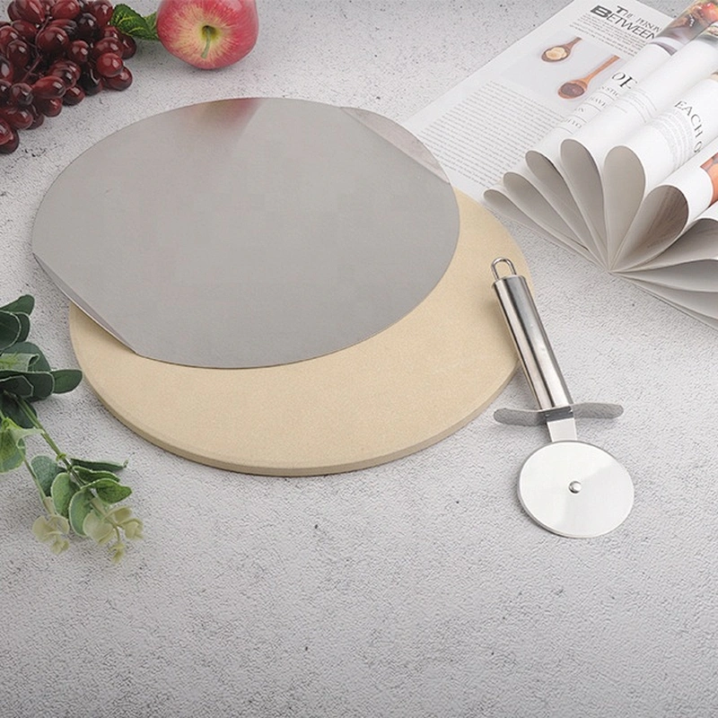 Stainless steel round plate pizza cutter pizza gift set pizza stone set