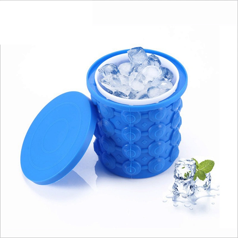 High quality and portable silicone ice bucket with a lid