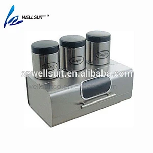 Stainless steel bread box for kitchen counter bread bin