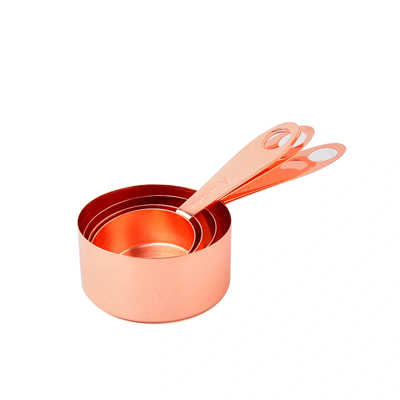 Hot Sale Stainless Steel Copper Plating Measuring Cups Set
