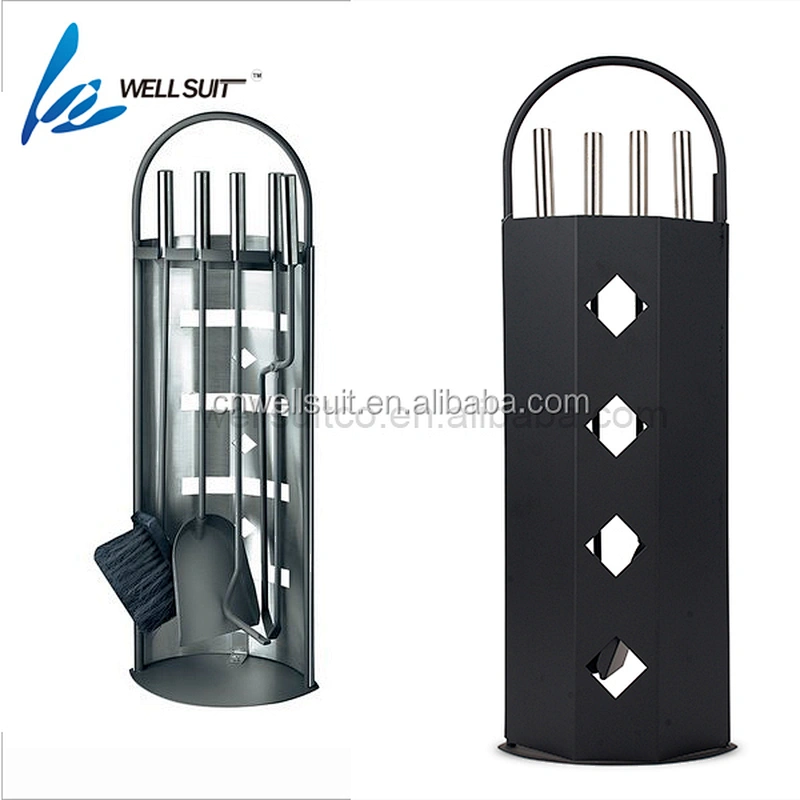 Pleasant Hearth 4-Piece Steel Fireplace Tool Set With Holder