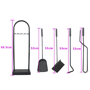 Convenient carrying handle 4 tool set decorative tools fireplace accessory