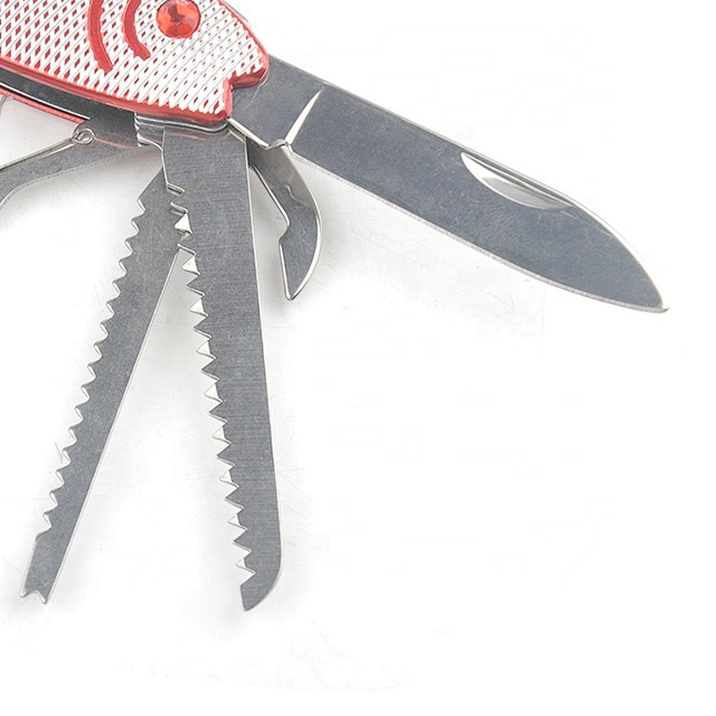 Colorful Fish Shape Multi Purpose Stainless Steel Folding Survival Pocket  Knife Tools 13 in 1