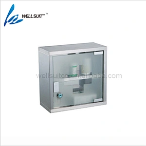 Classic and fashion Glass door wall hanging metal medicine chest with coating for home and hospital