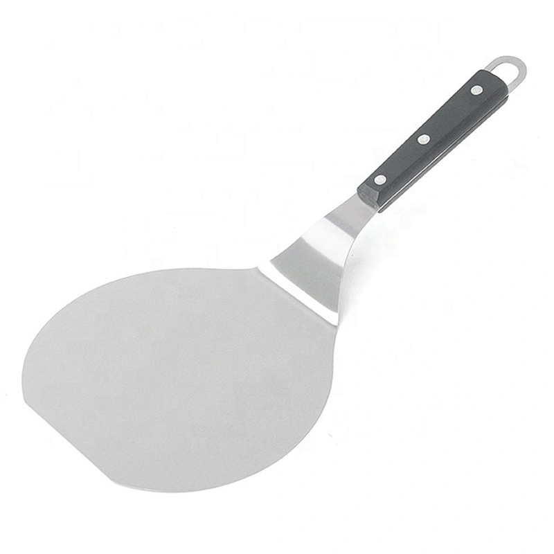 6.5 Inches Black Color Round Metal Stainless Steel Pizza Peel with Wood Handle Pizza Shovel For Serving Food