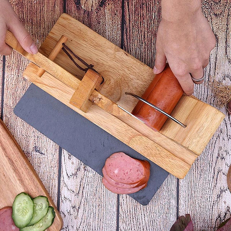 Hot selling food grade wood ham slicer  manual sausage Guillotine