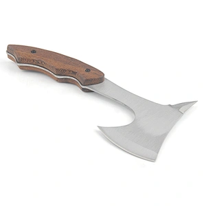 New design wooden handle stainless steel hatchet survival camping multi tool axe