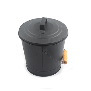 Fireplace accessories Black iron black ash bucket with lip for fireplace tool