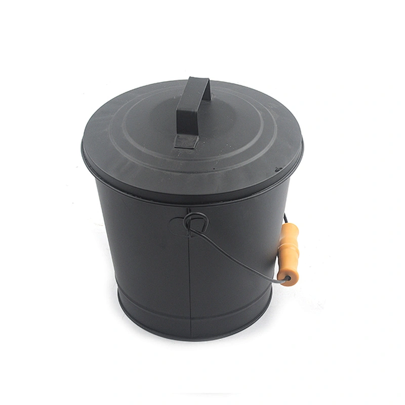 Fireplace accessories Black iron black ash bucket with lip for fireplace tool