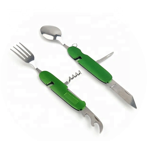 2019 Hot Selling Aluminium Handle Camping Knife Spoon Fork