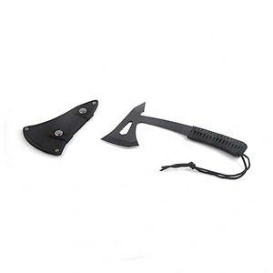 Black Coating Multi Function Stainless Steel Survival Axe Hatchet with Paracord Handle