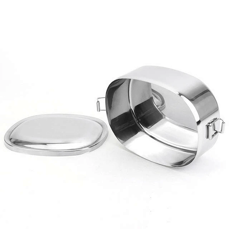 Promotive gift air lock plain metal office school air-tight food storage container high end bento lunch box food stainless steel