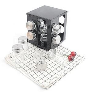 Eight jar rotatable kitchen spice rack for kitchen