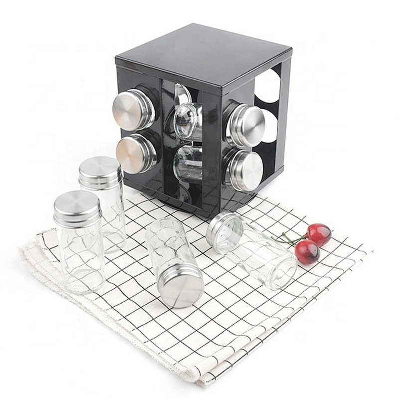 Eight jar rotatable kitchen spice rack for kitchen