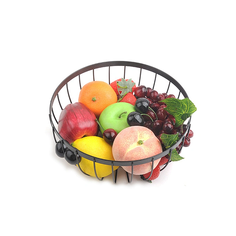 Round shape kitchen vegetable fruit metal basket wire mesh storage baskets