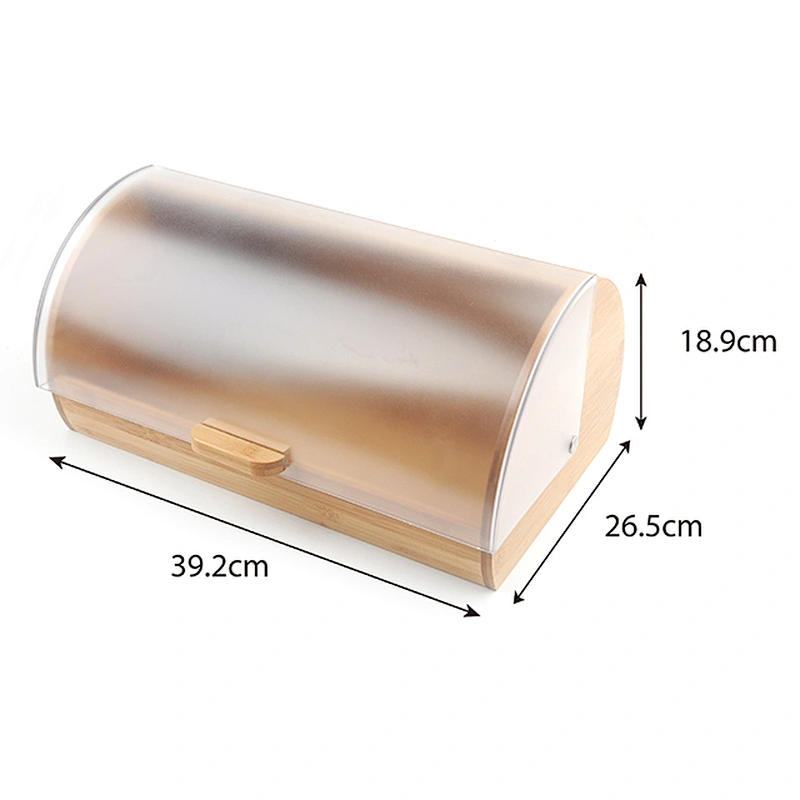 New design hot selling good quality bamboo bread box with plastic lid