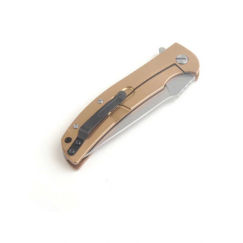Pocket folding knife multi tool black oxide aluminum handle