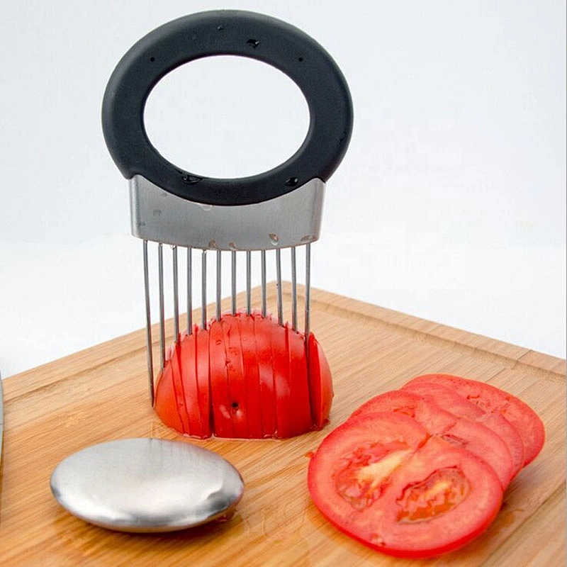 Stainless Steel Vegetable Cutter Meat Slicer Onion Slicing Guide Holder