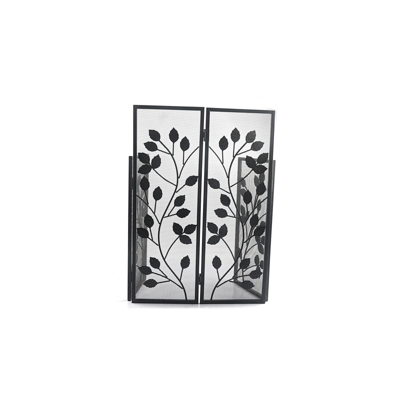 Black Iron Safe Proof Fence Mesh 4 Panel Fireplace Screen