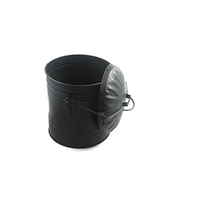 Metal Fireplace Ash Bucket with Lid and Handle