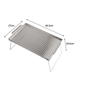 Hot Sales BBQ pan Durable 430 Stainless steel Grill pan,Vegetable Basket Pan