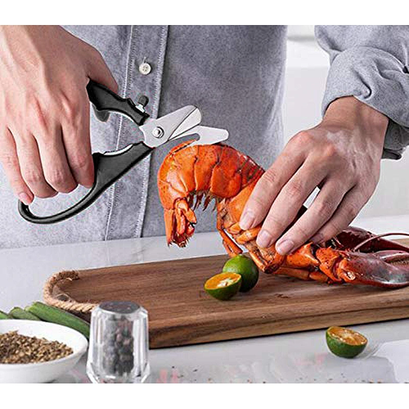 Kitchen New Wholesale Multifunction Shears King Crab Shellfish Crawfish Giant Tiger Prawn Leg Meat Lobster Seafood Scissors