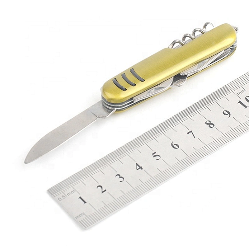 8 In 1 Multi Purpose  Stainless Steel Blade Folding Pocket Survival Hunting Knife Tools with Aluminum Handle