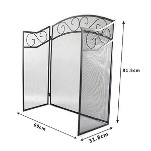 Durable hot selling metal Iron 3-panel fireplace screen for Guard Fence Accessories Steel Spark Guard