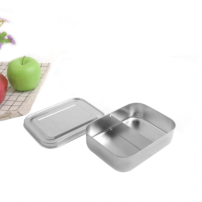 Food Grade Rectangular Metal Stainless Steel Bento Lunch Box