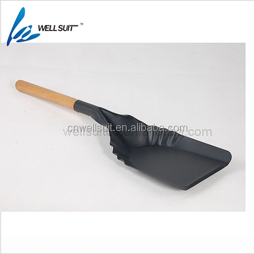USA Best fireplace easy carry black iron shovel with wooden handle