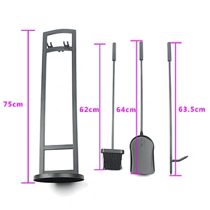 4 Piece Iron Indoor  Fireplace Tools Set With Holder
