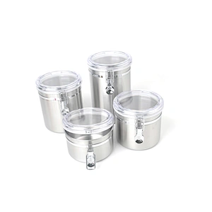 Customize airtight coffee canister stainless steel vacuum sealed reusable food storage coffee canister