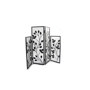 Black Iron Safe Proof Fence Mesh 4 Panel Fireplace Screen