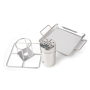 Vegetable Wok Nonstick Grill Basket BBQ Beer Can Chicken Roaster