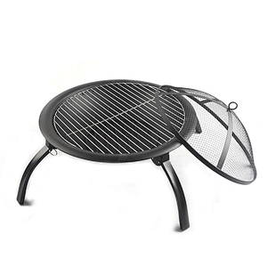 Portable camping outdoor fire pit bowl cover folding fire pit
