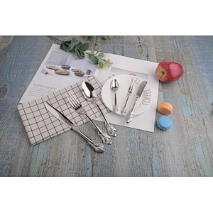 Best Quality Durable Low MOQ Fine Polishing Silver Stainless Steel 18/10 Hotel Cutlery Set