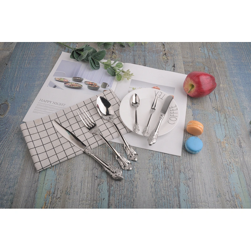Best Quality Durable Low MOQ Fine Polishing Silver Stainless Steel 18/10 Hotel Cutlery Set
