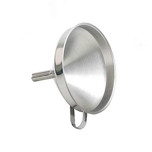 Dia14.5cm high quality stainless steel kitchen oil funnel filter with long neck