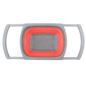 Over The Sink Silicone Kitchen Strainers and Colanders with Extendable Handles Basket