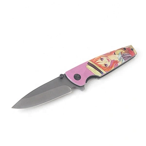 Carton Pattern Printing Blade Stainless Steel Pocket Knife Promotion Gift Folding Knife