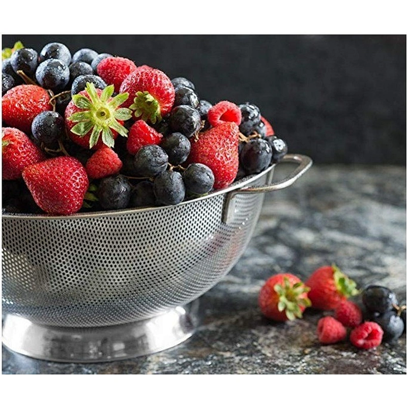 Stainless steel colonder durable strainer with handle big size fruit basket