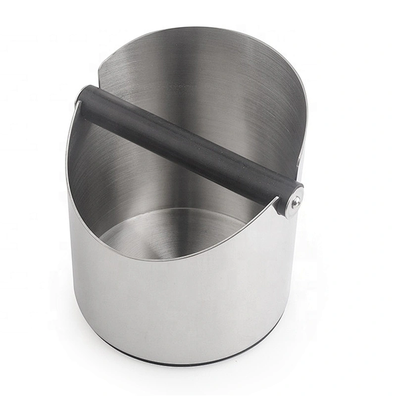 Round stainless steel coffee accessories grind container espresso coffee knock box for sale