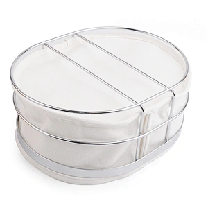 New design easy to use oval shaped metal bread basket with canvas bag