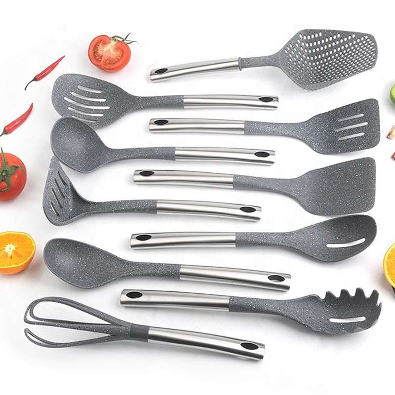Food grade High Temperature Resistant 10pcs Silicone NonStick Cookware set for kitchenware set