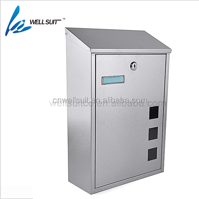 Newspaper holder clear look stainless steel letter box with glass and lock water proof