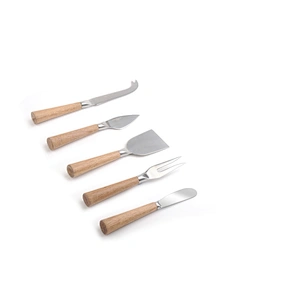 Amazon online shopping wholesale Custom Kitchen Wood Handle 5 Pieces Stainless Steel Cheese Knife Set
