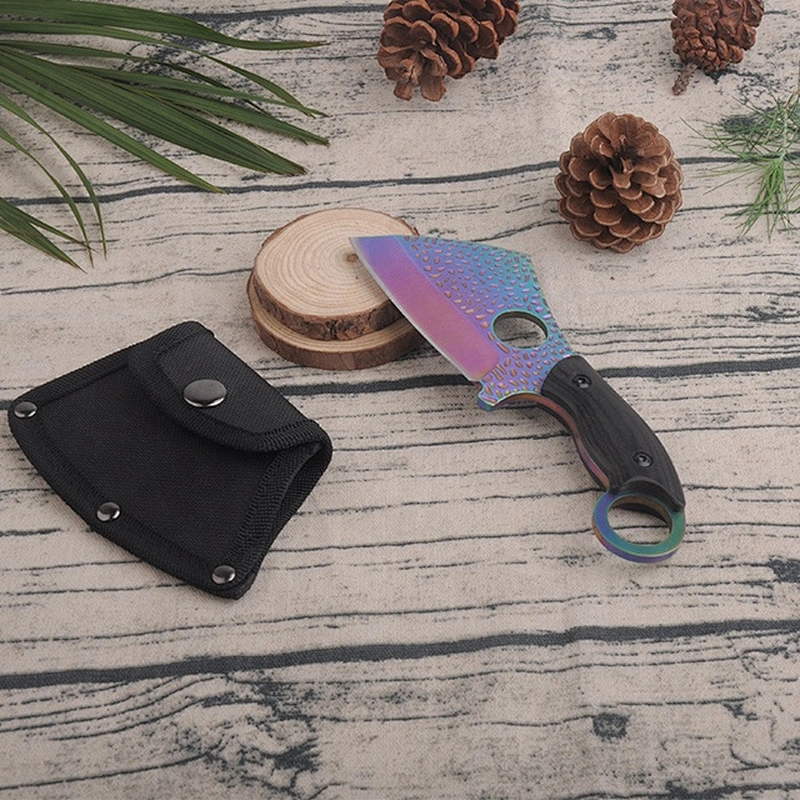 Coloful Titanium Embossed Stainless Steel Blade  Pocket Knife with G10 handle