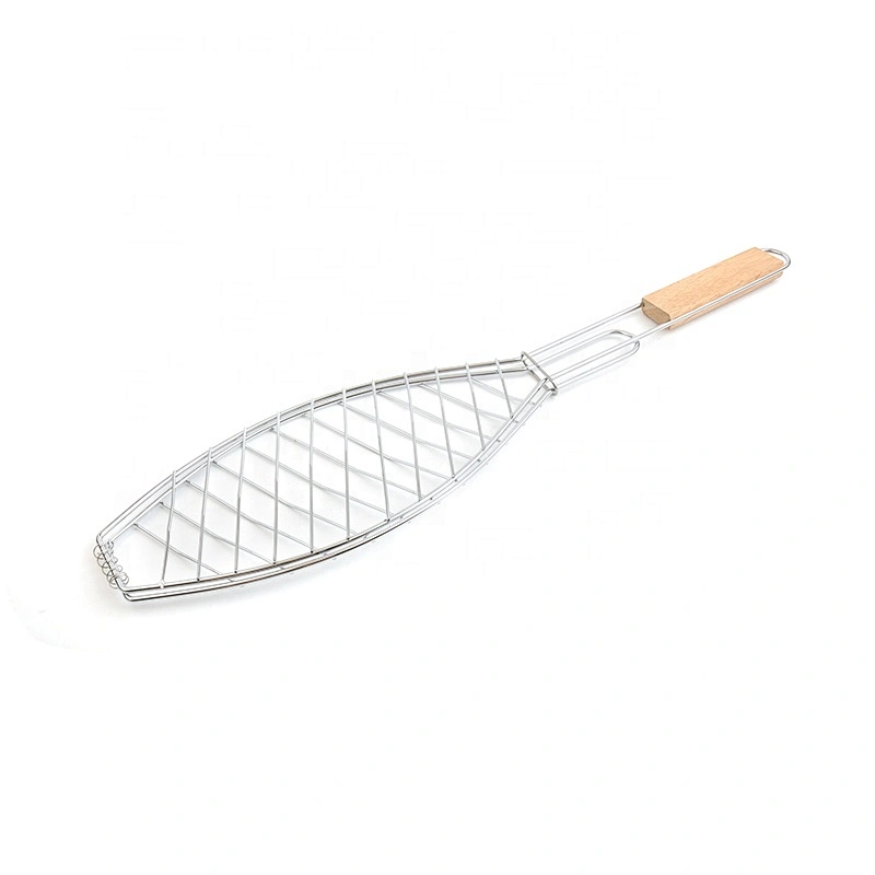 Soft grip handle basket fish grill basekt bbq accessories fish bbq